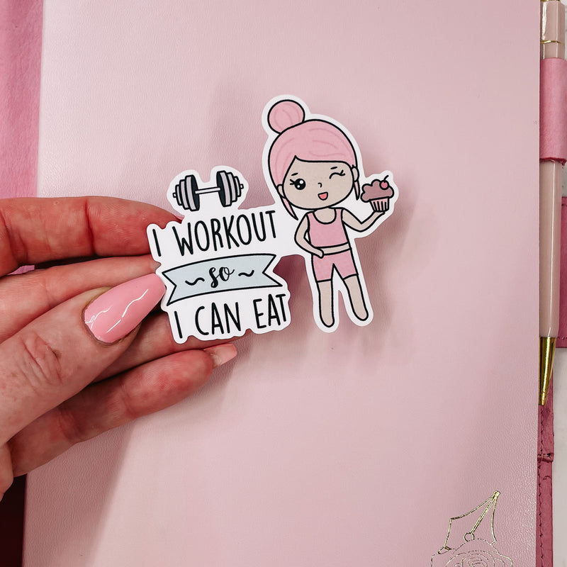 ROSEY POSEY - WORKOUT TO EAT | DIE CUT STICKER | VINLY GLOSS