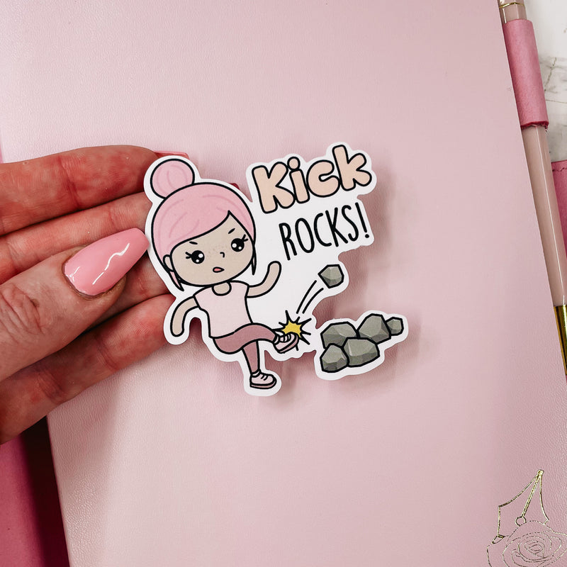 ROSEY POSEY - KICK ROCKS | DIE CUT STICKER | VINLY GLOSS