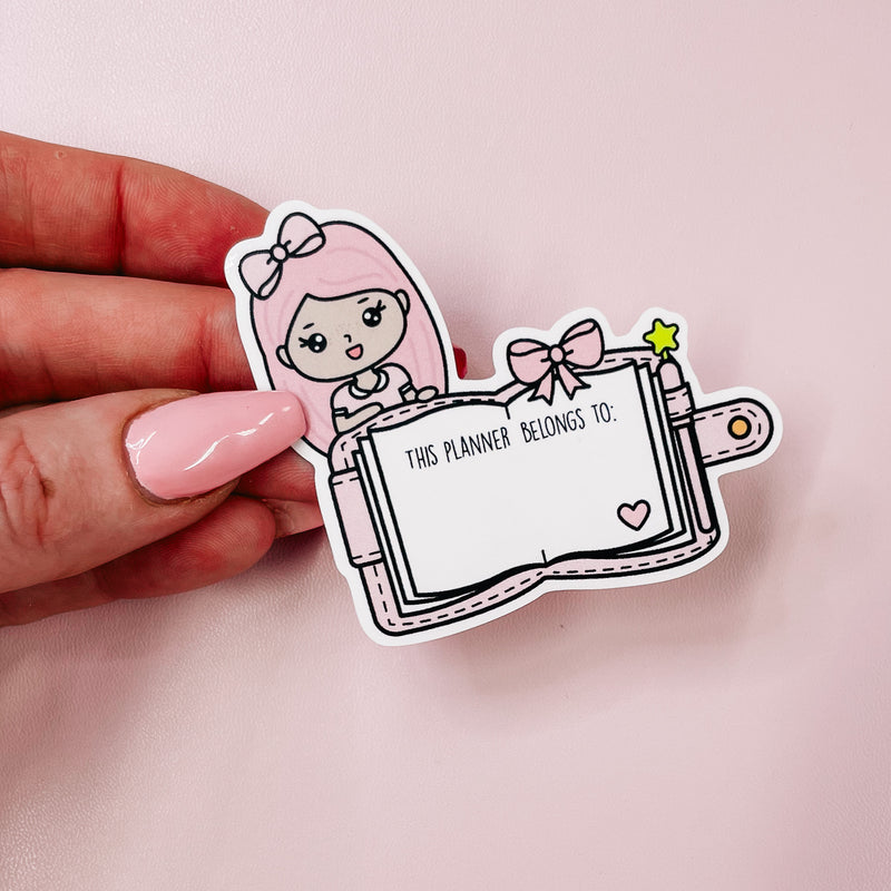 ROSEY POSEY - THIS PLANNER BELONGS TO | DIE CUT STICKER | VINLY GLOSS