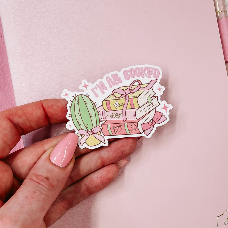 BOOK LOVER - BOOKED  | DIE CUT STICKER | VINLY MATTE