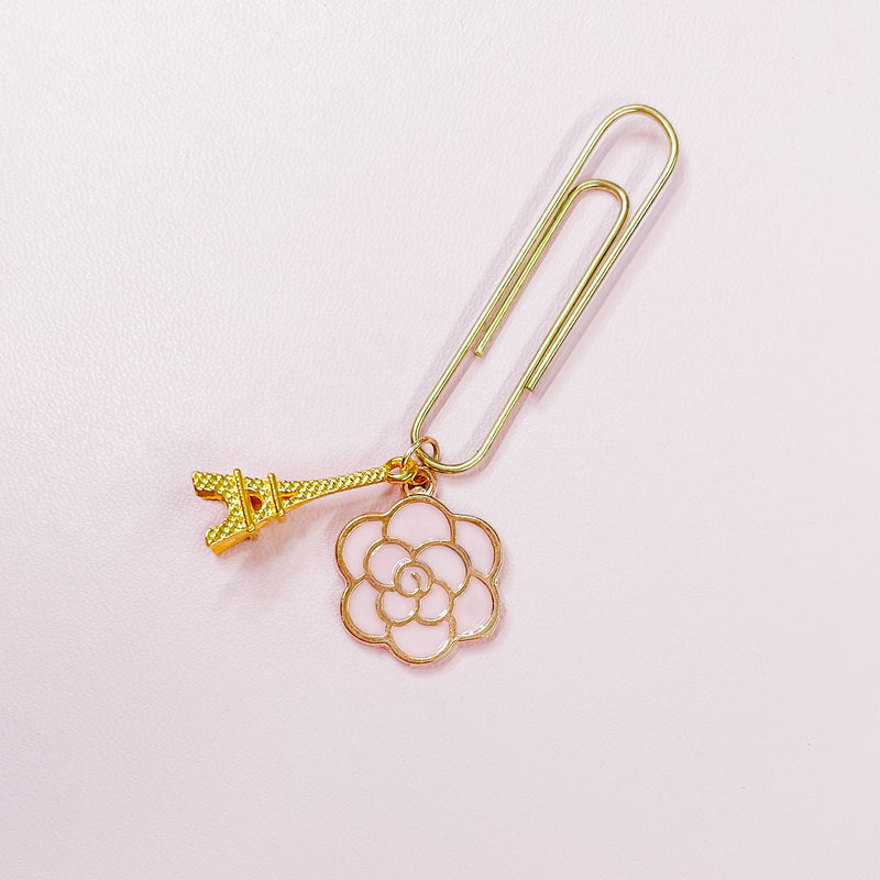 Pink Paris Camelia Charm Paper clip