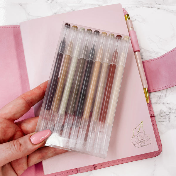 COLORED PEN SET | PINK OR BROWN