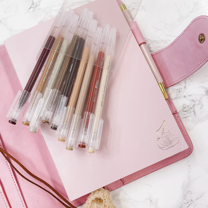 COLORED PEN SET | PINK OR BROWN