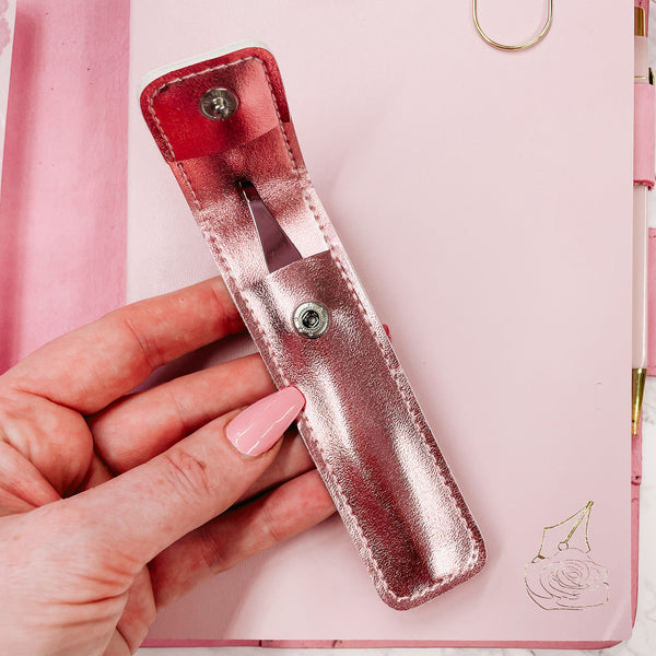 Sticker Tweezers -PINK WITH PINK POUCH