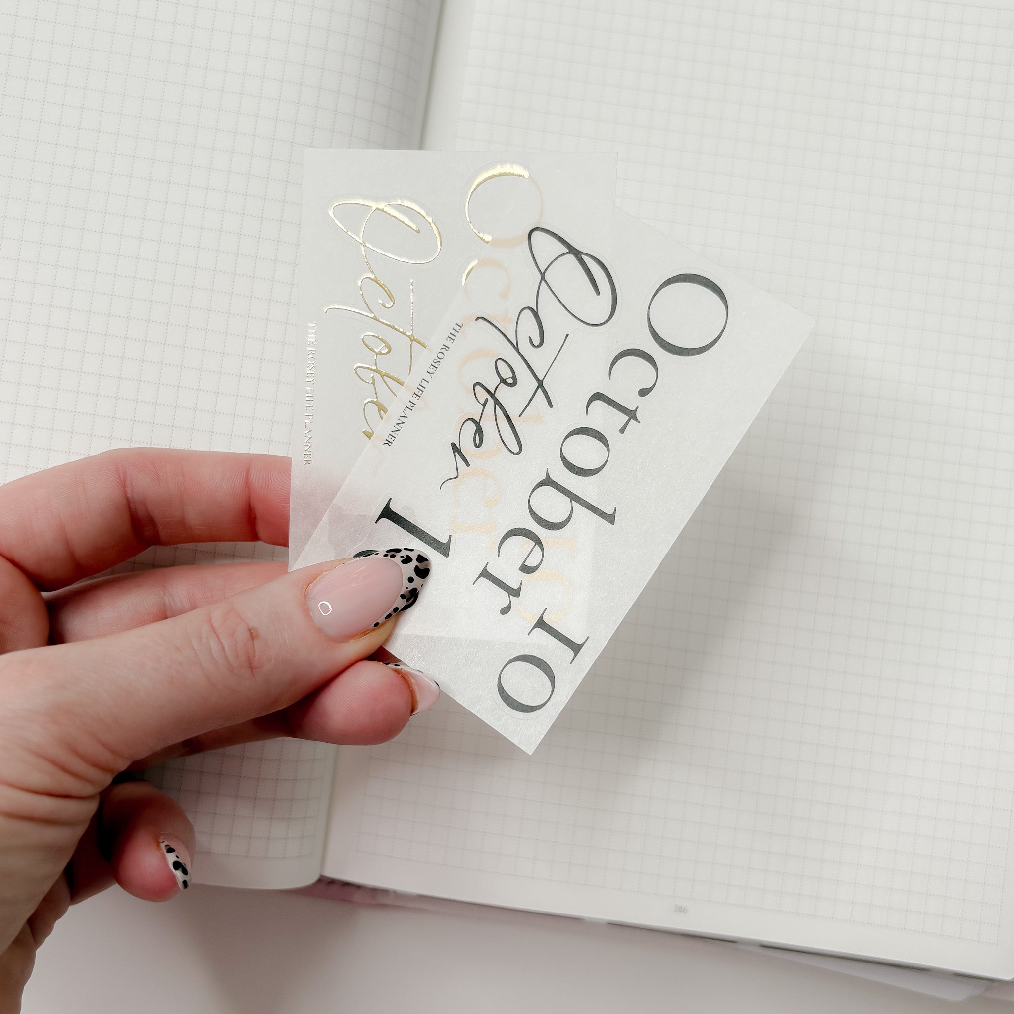 OCTOBER 25 | MINI SHEET CLEAR MATTE - SCRIPT STICKERS GOLD OR BLACK ...