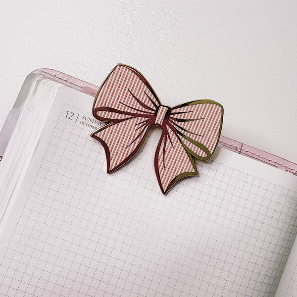 JOURNAL CLIP | STRIPED BOW | OCTOBER COLLECTION