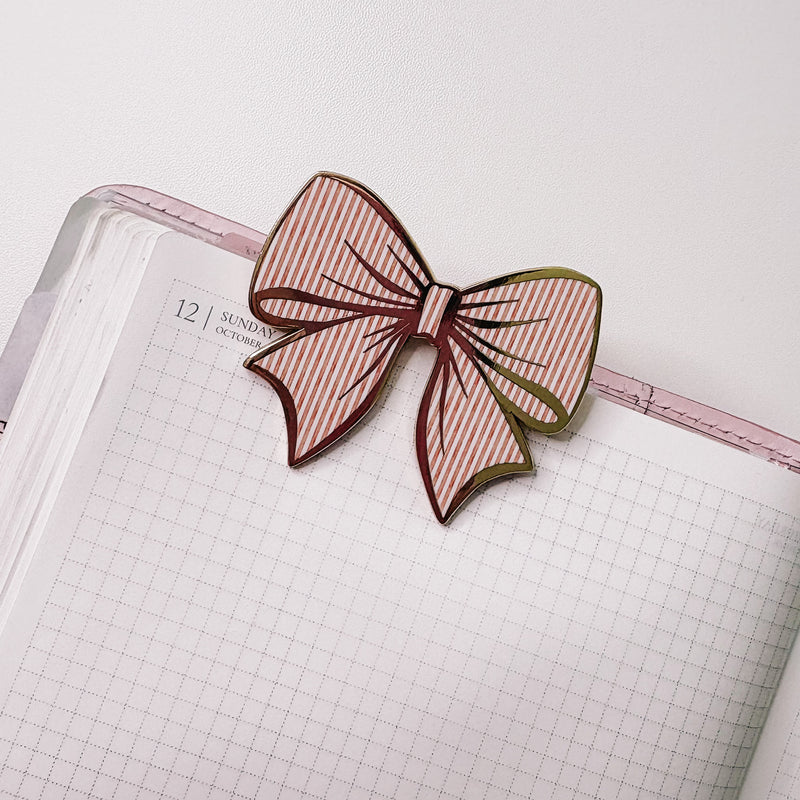 JOURNAL CLIP | STRIPED BOW | OCTOBER COLLECTION