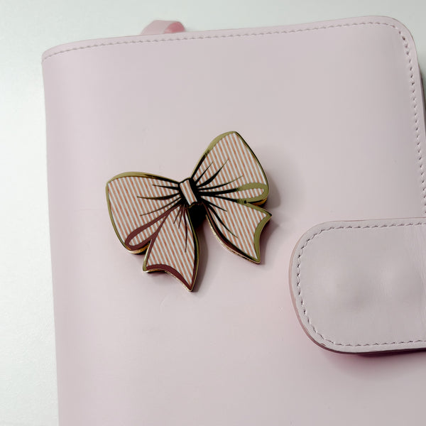 JOURNAL CLIP | STRIPED BOW | OCTOBER COLLECTION