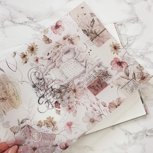 A4 DECO SHEET | VELLUM FLORALS - Gold Foil | NOV24