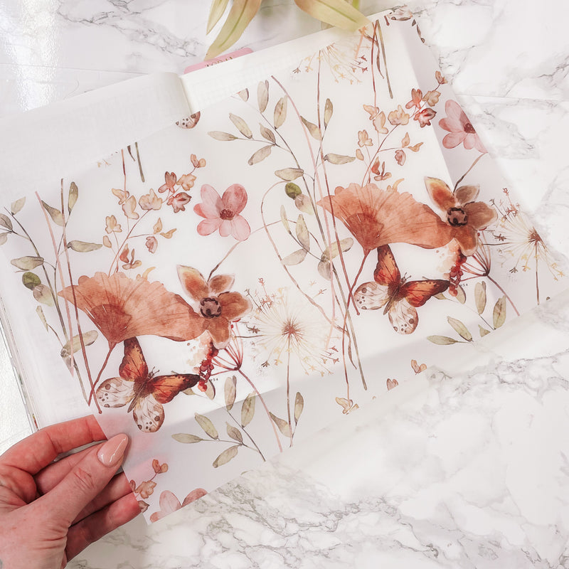 A4 DECO SHEET | VELLUM FLORALS  | cozy Fall