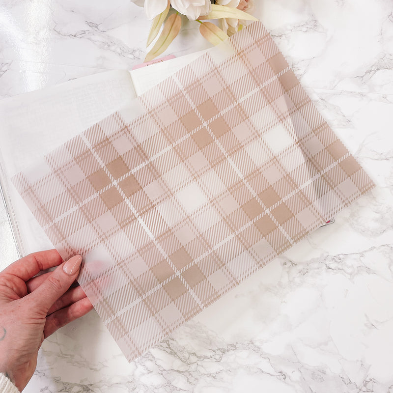 A4 DECO SHEET | VELLUM PLAID  | cozy Fall (Copy)