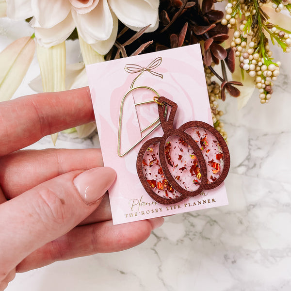 Pink Pumpkin Paper clip - cozy fall collection