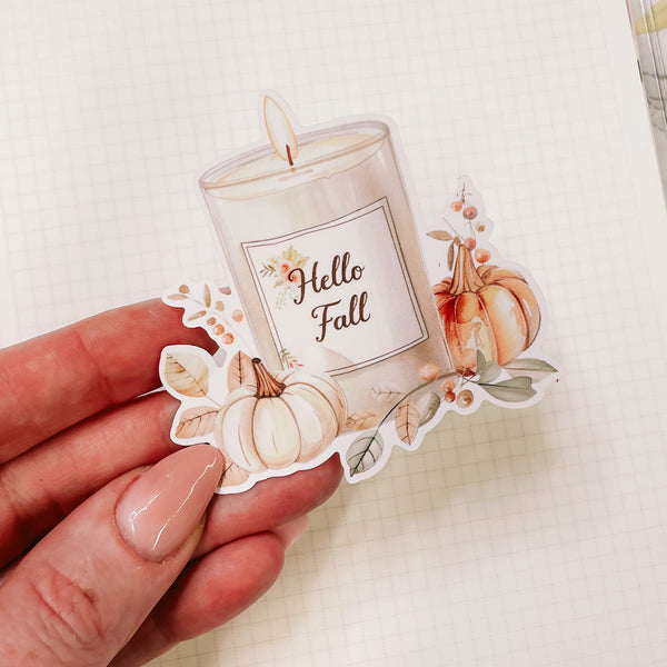 Hello fall - Cozy Fall | DIE CUT STICKER | GLOSS VINYL