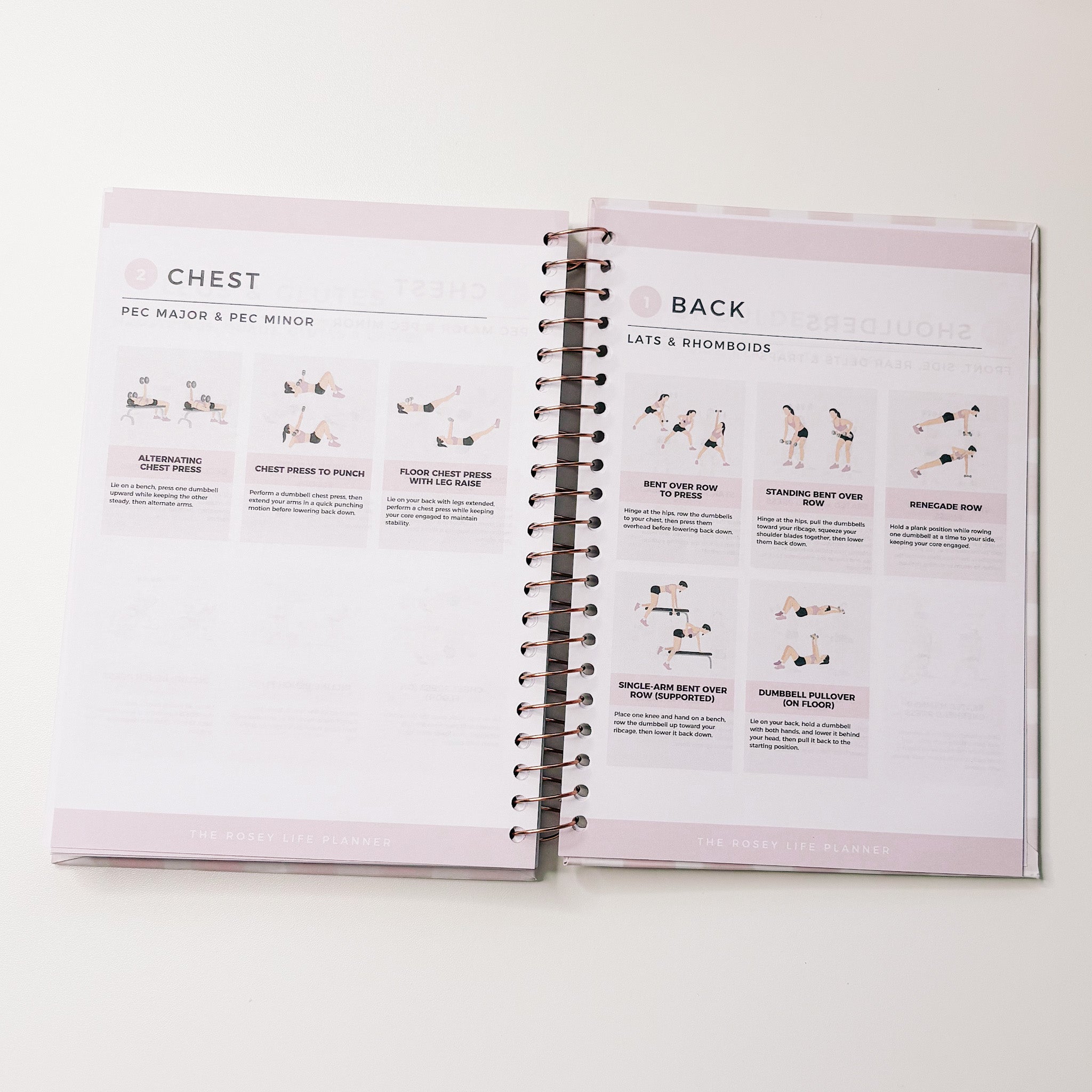 EXERCISE / WORKOUT NOTEBOOK | SPIRAL BOUND | ROSEGOLD – theroseylifeplanner