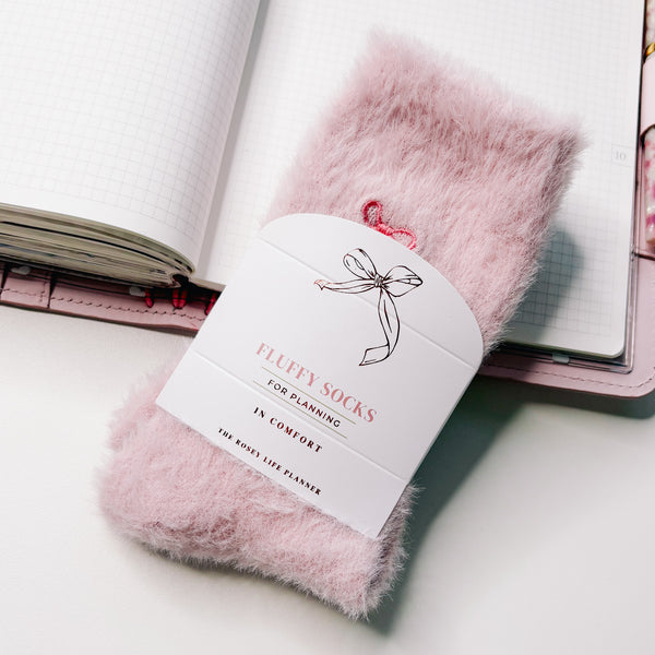 FLUFFY SOCKS | PINK BOWS | PLANNING SOCKS