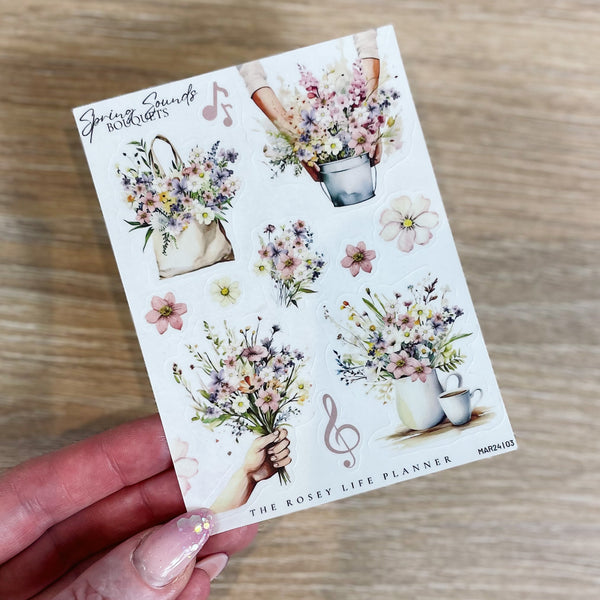 SPRING SOUNDS | DECO STICKERS | SHEET 3 | CLEAR/ MATTE | MAR24 COLLECTION
