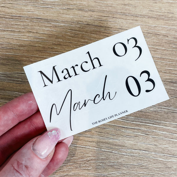 MARCH | DECO STICKERS | LARGE MONTHS CLEAR/ MATTE