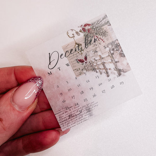 DEC24 | CALENDAR STICKER | MINI SHEET CLEAR MATTE