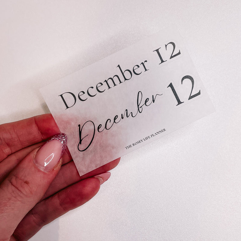 DEC24 | DECO STICKERS | MINI SHEET MONTHLY SCRIPT CLEAR MATTE