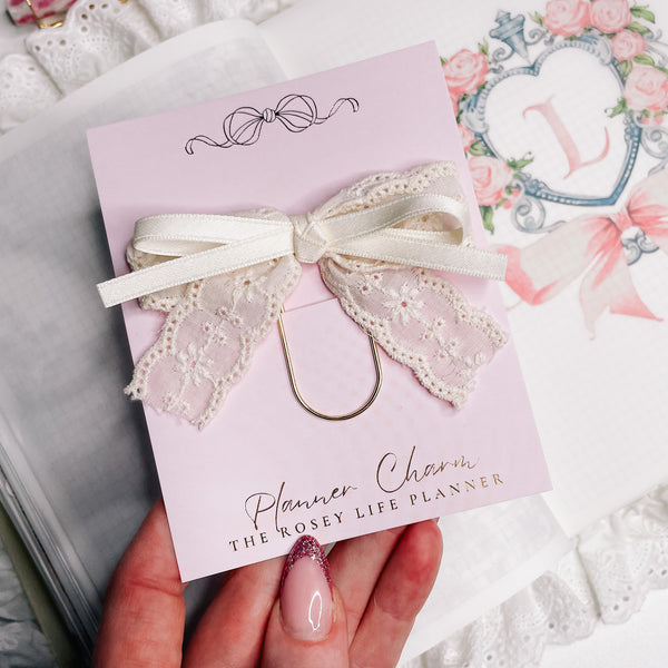 LACE BOW PLANNER CLIP | SHABBY CHIC COLLECTION