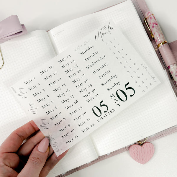 MONTHLY STICKERS  | SHEET 9 | CLEAR/ MATTE  | MAY25 COLLECTION