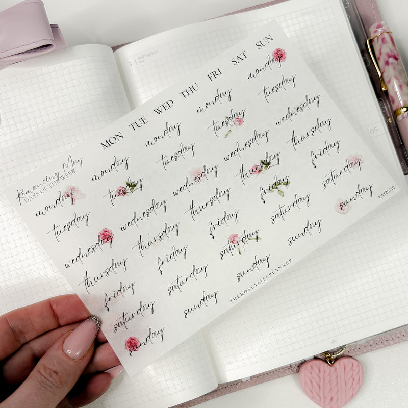 DAILY STICKERS  | SHEET 10 | CLEAR/ MATTE  | MAY25 COLLECTION
