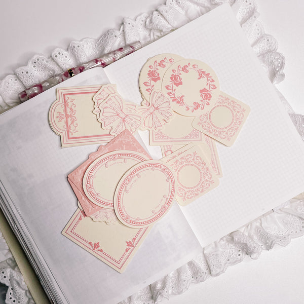 Ephemera Package | Pink & Bow Themed | textures die cuts