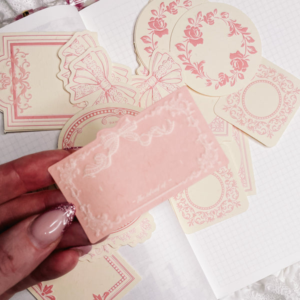 Ephemera Package | Pink & Bow Themed | textures die cuts