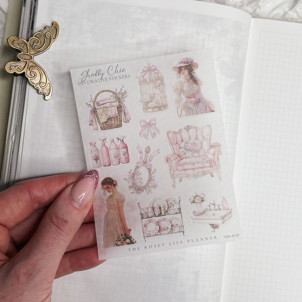 SHABBY CHIC COLLECTION | DECO STICKERS | SH 7 | CLEAR MATTE