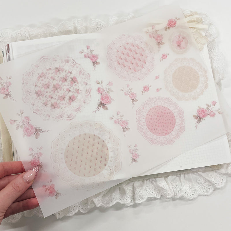 A4 DECO SHEET | VELLUM - LACE | SHABBY CHIC COLLECTION