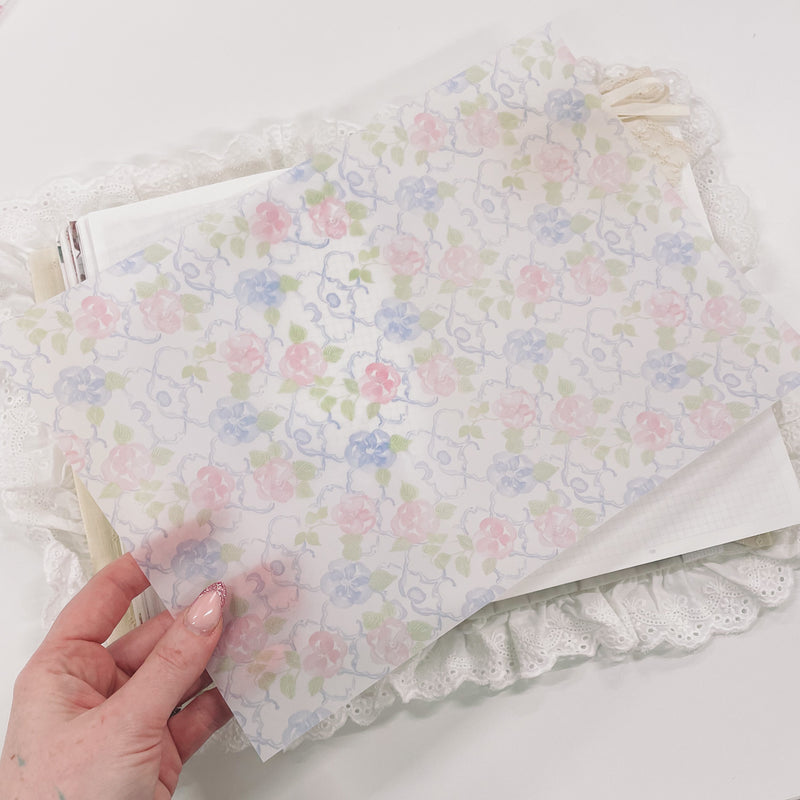 A4 DECO SHEET | VELLUM - FLORALS | SHABBY CHIC COLLECTION