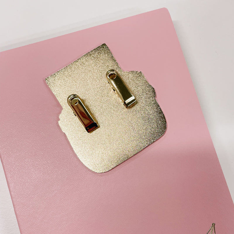 Hello Lovelie Type Writer Journal Clip - Pink & Gold - 7CM