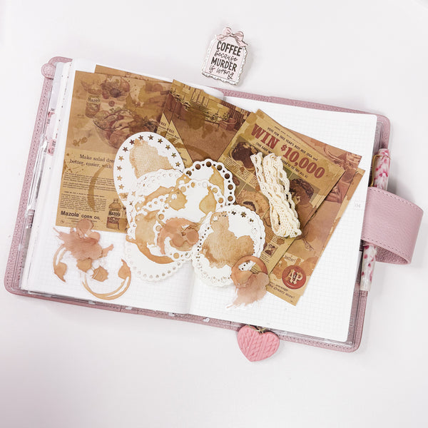 Coffee Ephemera Package - SET 1 | Stickers and Paper Die Cuts