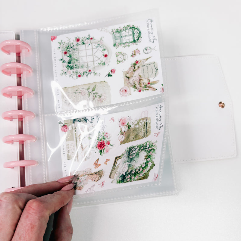 PINK STICKER STORAGE BOOK | OPTIONAL ROSE GOLD DISCS