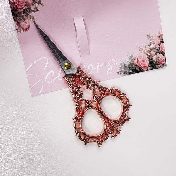 ROSE GOLD DECORATIVE SCISSORS | METAL & SHARP | ROMANTIC DESIGN