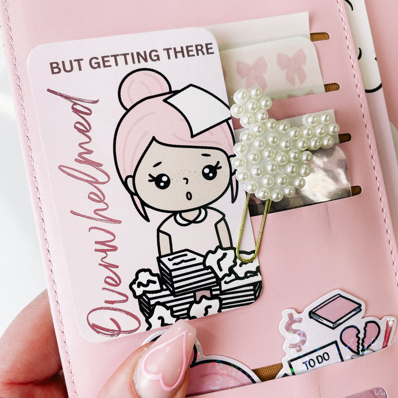 OVERWHELMED | JOURNALING CARD | PLANNER DECO | ROSEY POSEY