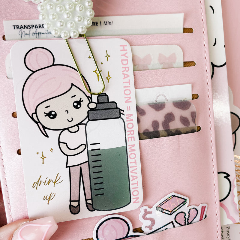 HYDRATE | JOURNALING CARD | PLANNER DECO | ROSEY POSEY