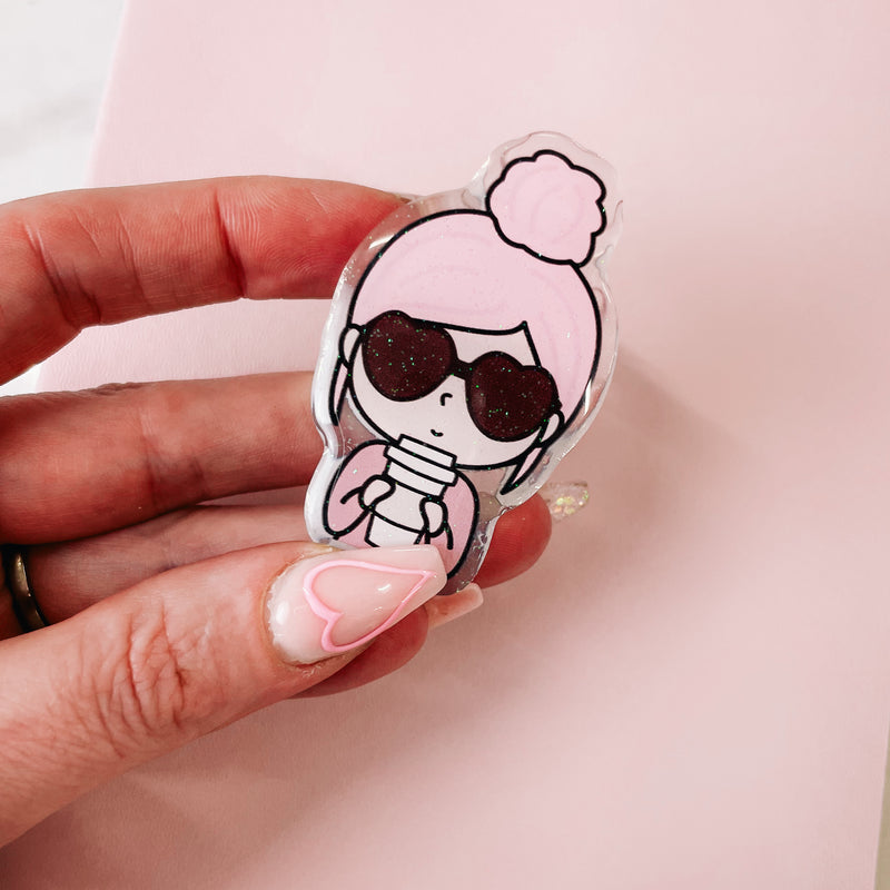 ROSEY POSEY PLANNER CLIP | ACRYLIC | BOSS LADY