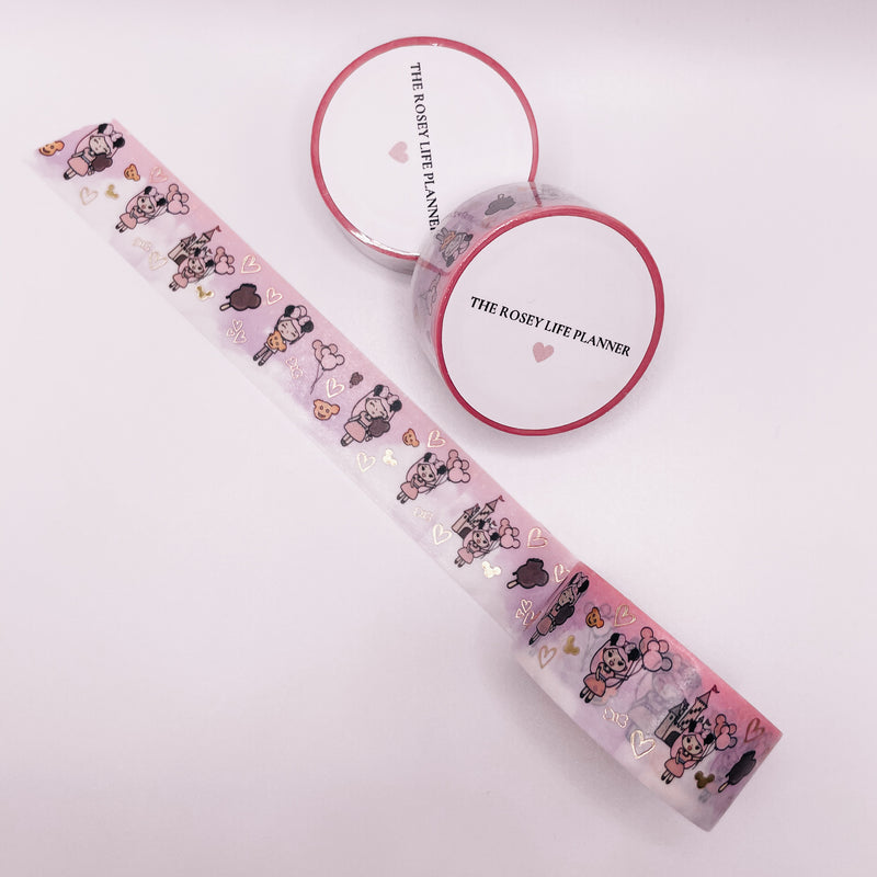 Washi Tape | With gold foil | Mouse Ears Girl | 10 m - 2.5 cm | Rosey Posey