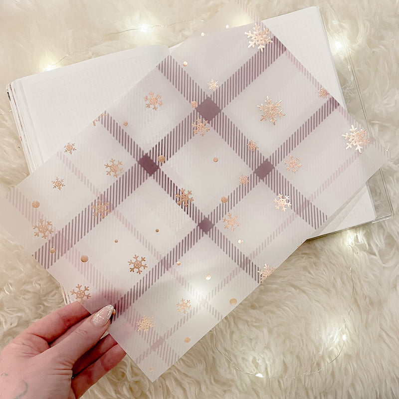 A4 DECO SHEET ( EXTRA ITEM) | VELLUM  - Rose Gold Foil | PINK WINTER (Copy)