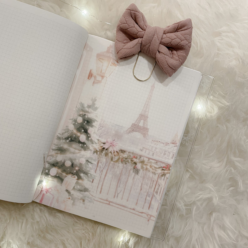 BOW PLANNER CLIP | Pink Winter Wonderland