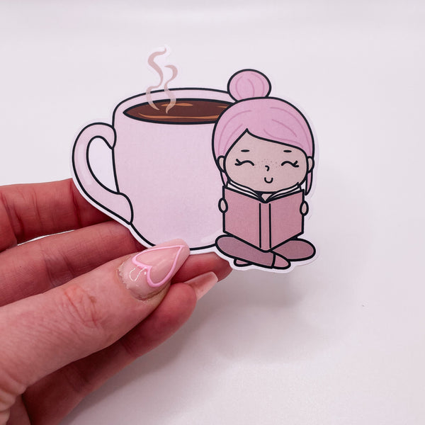 Rosey Posey - COFFEE | DIE CUT STICKER | Pink - Matte OR Heart Holo