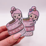 Rosey Posey - WASHI LOVER | DIE CUT STICKER | Pink - Matte OR Heart Holo