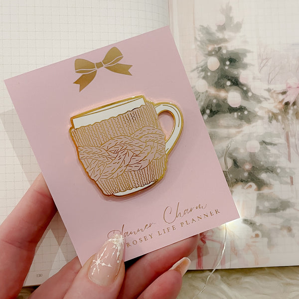 PLANNER MAGNET WINTER JUMPERCUP | PLANNER DECOR | METAL | GOLD & PINK