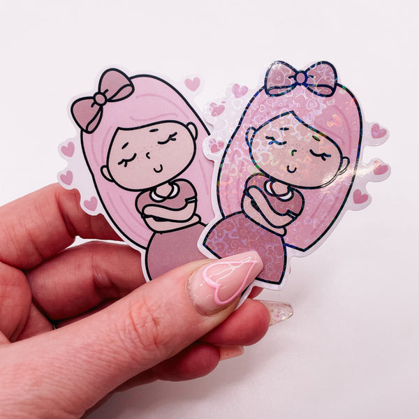 Rosey Posey - LOVE YOURSELF | DIE CUT STICKER | Pink - Matte OR Heart Holo