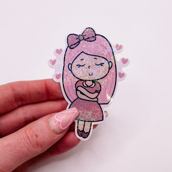 Rosey Posey - LOVE YOURSELF | DIE CUT STICKER | Pink - Matte OR Heart Holo