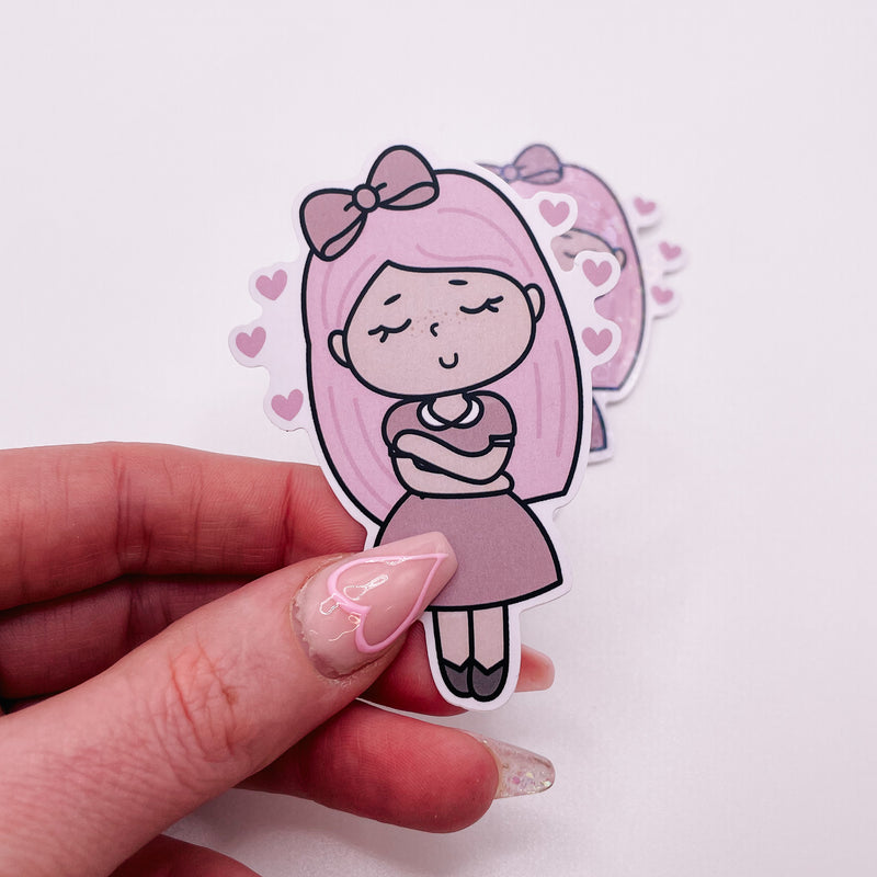 Rosey Posey - LOVE YOURSELF | DIE CUT STICKER | Pink - Matte OR Heart Holo