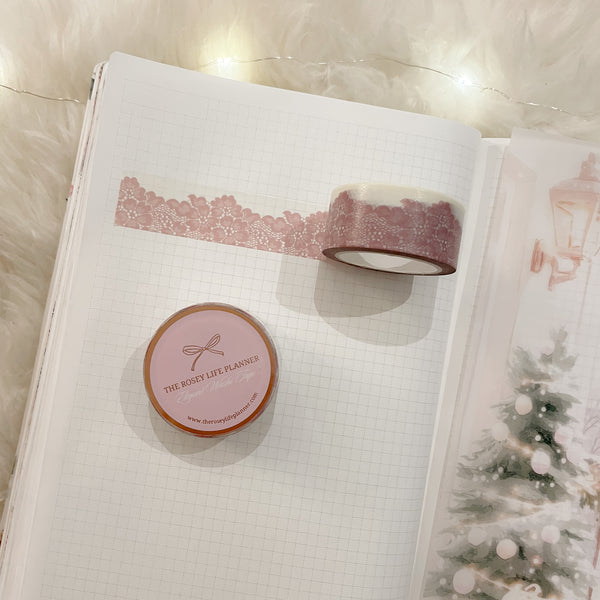 Washi Tape | 10 m - 2cm | LACE- PINK WINTER WONDERLAND COLLECTION