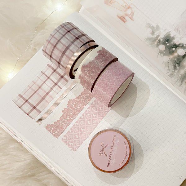 Washi Tape | 10 m - 2cm | LACE- PINK WINTER WONDERLAND COLLECTION