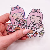 Rosey Posey - YUMMY - TREATS | DIE CUT STICKER | Pink - Matte OR Heart Holo